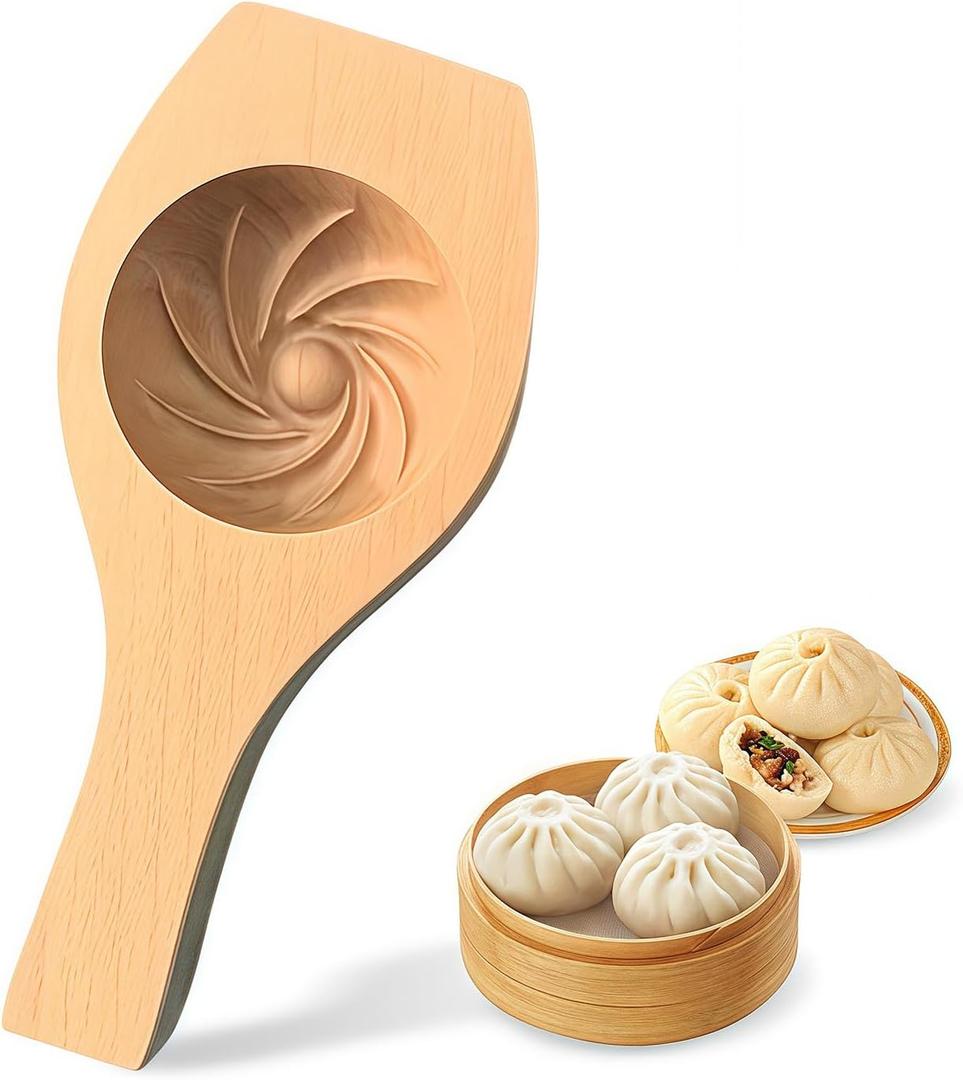 Wooden Steamed Bun and Mooncake Molds Kitchen Tool for Homemade Buns, Cookies & Mooncakes Baozi Dumpling Molds for Lunar New Year Mid-Autumn Festival