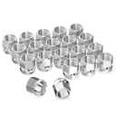 GAsupply 12x1.5 Short Open End Lug Nuts, 0.8" 21mm Tall, 3/4" 19mm Hex, Conical Seat 60 Degree Bulge Acor Chrome Nuts, 20 Pcs (Silver)