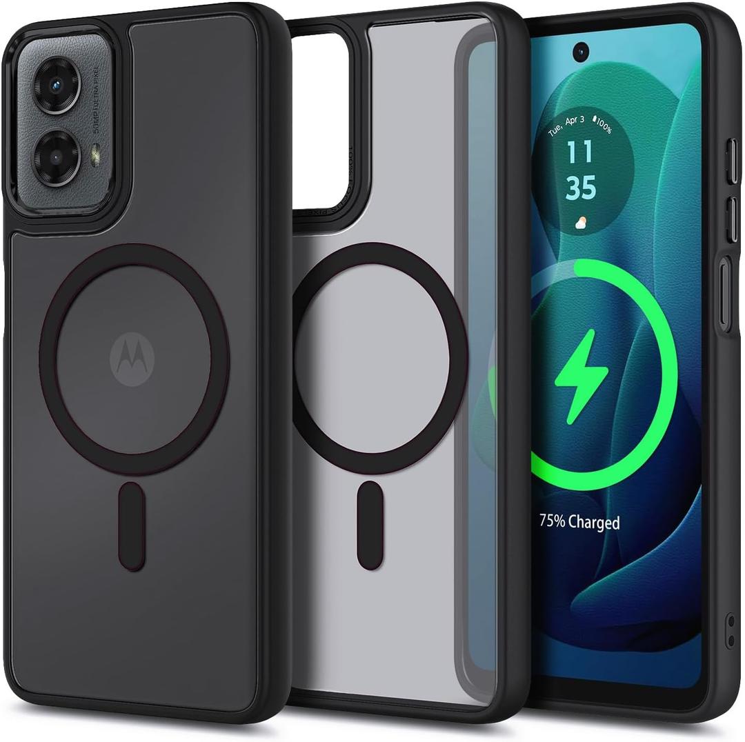 YZB for Motorola Moto G 5G 2024 Case, MagSafe Compatible, Black | Magnetic Design, Translucent Matte Back, Military-Grade Protection, Scratch-Resistant Slim Cover