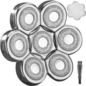 WAHFOX Universa 7 Heads Shaver Replacement Head for Head Shaver, and many Brands Head Shaver 7 Blades 7D Replacement Shaver Head Blade 7 Heads Shaver Head (Silvery)