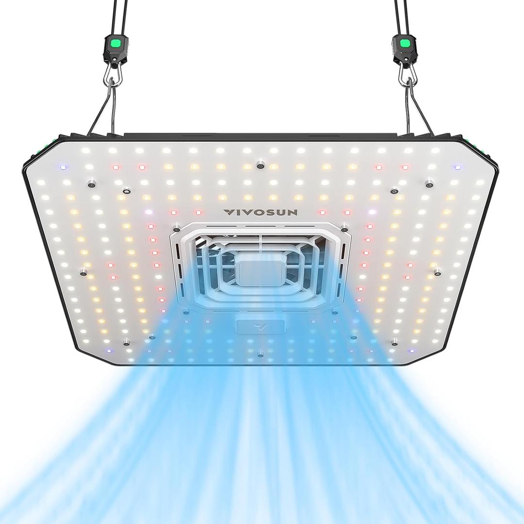 VIVOSUN AeroLight A100, Tunable Spectrum, LED Grow Light 100W w/Integrated Circulation Fan, Compatible with App, Used with Growhub Controller E42A/E25 to Achieve More Functions (2x2 100W Pro)