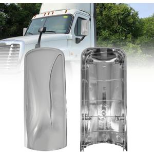 Chrome Door Mirror Covers Fit for Freightliner Cascadia 2007 2008 2009 2010 2011 2012 2013 (Not compatible with Evolution) Driver and Passenger Side