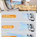 USB Powered Backseat Car Fans for Kids & Baby - 5V/2A Dual-Head Cooling Car Fan with Independent Control, 360 Rotatable Hose, 3 Speeds, LED Lights Fits 3.54"-5.9" Bars for SUV MPV Sedan Pickup Trunk
