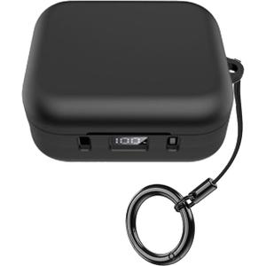 Protective case Compatible with Anker Soundcore P41i Case, Silicone Material, Thick Design with Hook, Full Device Black