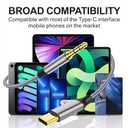 USB C to 3.5mm Audio Aux Jack Cable, Type C to Male Adapter, USB C to 3.5mm Headphone Car Stereo Cord Nylon Braided for Smartphone, Laptop, Tablet(6.5FT)