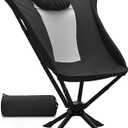 East Oak Swivel Camping Chair  High-Back Portable Folding Chair with Pillow, Sets Up in Seconds, Supports Up to 350 lbs, Compact Lightweight Backpacking Chair for Hiking, Beach, and Sports Events