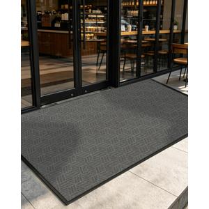 4' x 6' Non-Slip Commercial Entrance Rug, Heavy Duty Door Mat for Indoor Outdoor Entryway, Rubber Backed Walk Off Mat for Business, Garage, Office, Industrial Entry Rugs, Welcome Mats for Entryway