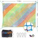 Kids Playground Climbing Cargo Net - 6.5 x 9.8Ft Kids Playground Safety Net,Polyester Double Layers Rope Bridge Net for Tree House and Outdoor AdventureRainbow