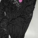 Avidlove Lace Bodysuit for Women Sexy Long Sleeve V Neck Body Suits Going Out Tops Snap Crotch One Piece Teddy Lingerie (Small, Black)