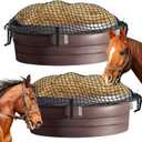 2 Pieces Heavy Duty Stock Tank Slow Feed Hay Net 1-4/7'' Holes Hay Feeder with Buckle Adjustable Large Hay Bags for Horses Goats (Stock Tank Not Included, Please Check the Size Before Order)