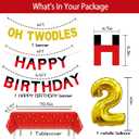 2nd Mouse Birthday Party Supplies Decorations 57Pcs - HAPPY BIRTHDAY Banner OH TWODLES Banner '2' Foil Balloon Balloons Hat Door Sign Cupcake Toppers Birthday Decorations for Boys Girls Kids Babies