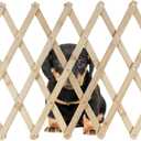Wooden Dog Gate,Retractable Pet Fence Garden Lawn Portable Pet Safety Patio Garden Door Expandable Safety Protection for Small Puppy Medium Dogs Pets Doorway Stairs (S Size(Extended):32" x 18")