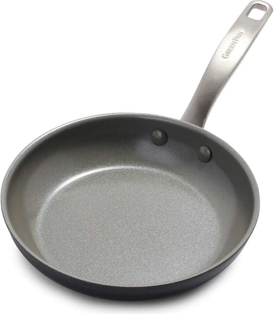 GreenPan Chatham Hard Anodized Healthy Ceramic Nonstick, 8" Frying Pan Skillet, PFAS-Free, Dishwasher Safe, Oven Safe, Gray