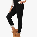 Fleece Lined Leggings Women Thick Winter Warm Thermal High Waisted Black Leggings Tummy Control Workout Yoga Pants M