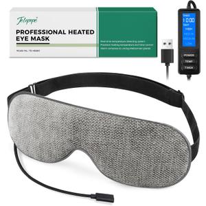 Heated Eye Mask, Warm Eye Compress for Dry Eyes, Moist Heat Therapy for Blepharitis, Dark Circle, Chalazion, 4 Heating Levels, Gifts for Men Women, Travel(Grey)