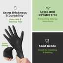 Comfy Package Black Nitrile HEAVY DUTY 6 Mil. Chemical Resistance, Latex & Powder Free, Textured Fingertips Disposable Gloves (Large)