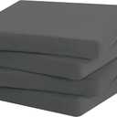 Favoyard Outdoor Chair Cushion Set of 4 Rainproof & Color Fade Resistant 19 x 19 x 2 in Square Corner Patio Furniture Cushions with Waterproof Hidden Zipper Attach Ties for Dining Table Chairs Seats (Grey)