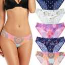voenxe Women Bikini Underwear,Seamless Breathable Ladies Panties,No Show Comfortable Briefs Undies, Invisible Hipster,5-Pack (Medium)