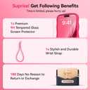 3 in 1 Magnetic for iPhone 16 Pro Max Case, 1X Screen Protector+1X Wrist Strap, Cute Wavy [Full Camera Protection][Fit for MagSafe], Trendy Matte Women Girls Case for iPhone 16 Pro Max 6.9", Hot Pink
