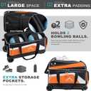 GoHimal Double Roller 2 Ball Bowling Bag with Separate Shoe Compartment for Bowling Shoes (Up To US Men Size 15) and Abundant multifunction Accessory Pocket, Upgraded fabric, Retractable Handle - Extends to 40", One Size