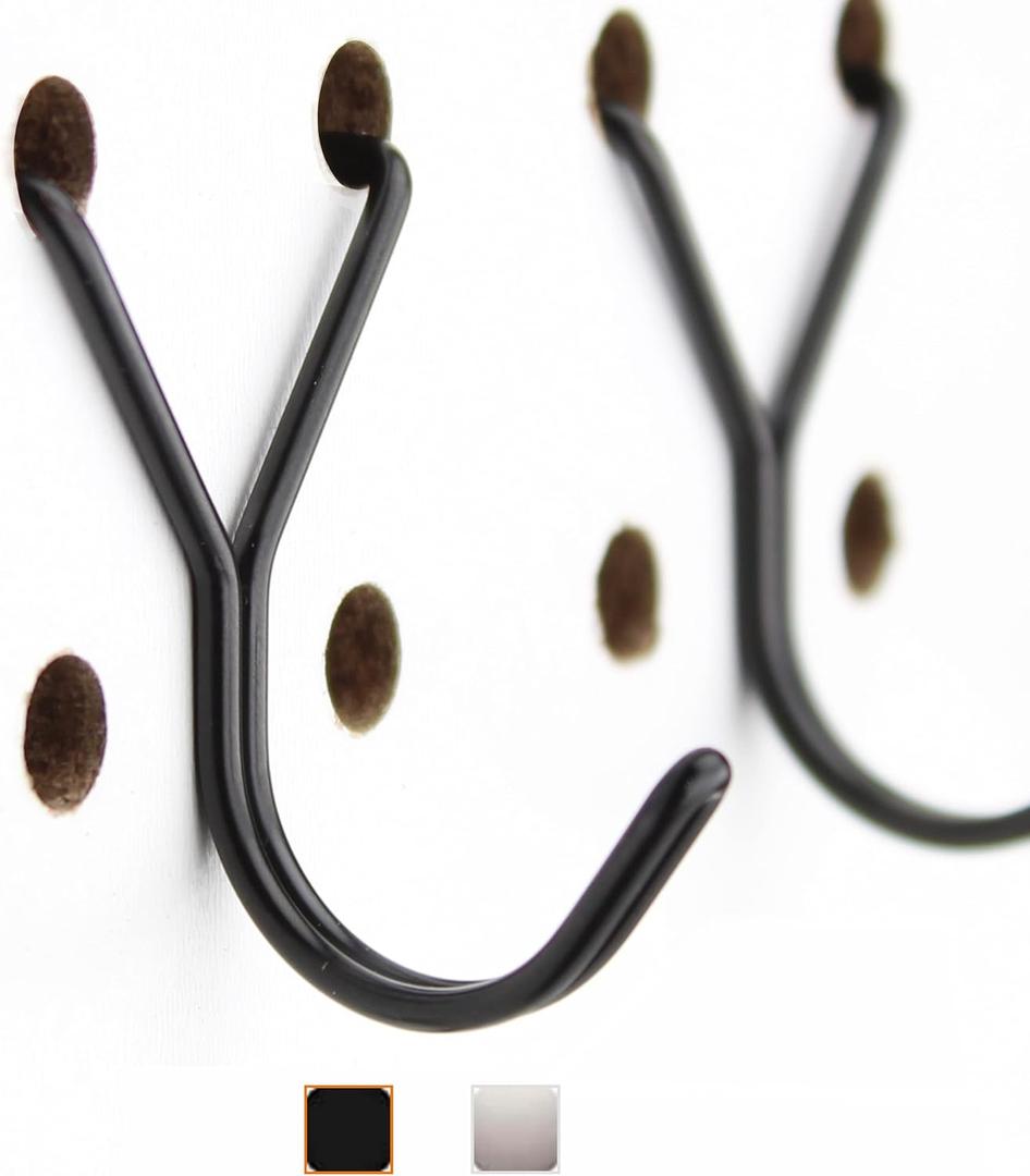 Steel Pegboard Hooks 50-Pack 1in J-Hook, Black - Will Not Fall Out - Fits Any Peg Board - Multipurpose - Organize Necklaces, Jewelry, Retail Items, Keys, Craft or Supplies