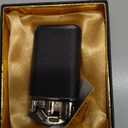 NINSI Mini Butane Torch Lighter, Cool Windproof Straight Flame Refillable Lighters, Leather Vintage Metal Rocker Lighter for Candles, Camping (Shipped Without Gas) (Black)