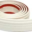 COUKIU Flexible Wall Base Moulding Trim, Peel and Stick Rubber Baseboard Molding, 3 Inch x 16.4 Feet Self-Adhesive Vinyl Wall Base Cove Base (Creamy White)