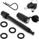 Elsjoy 5/8" Trailer Hitch Lock with Extra Long 4-1/2" Span, Locking Hitch Pin for 3 Inch Receiver with Anti-Rattle O-Rings for Trailer, Truck, Car