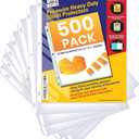 500 Pack Sheet Protectors 8.5x11, Heavy Duty Clear Plastic Sleeves for Paper & 3 Ring Binder, Top Loading Page Protectors with Reinforced 3-Hole Punch, Archival Safe - Office Werks
