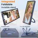 Compatible with Samsung Galaxy S23 Ultra Case with Magnetic Ring Stand, Military Drop Protection, Anti-Scratch/Anti-Fingerprint Translucent Matte Case for S23 Ultra (Dark Blue)