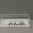 MyGift Premium Clear Acrylic Mail Holder with Decorative Black Cursive Mail Label, Modern Wall Mounted or Tabletop Mailbox, Letter Storage Organizer Box