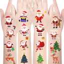 5 x Christmas Temporary Tattoos Stocking Stuffers for Kids Boys Girls- 240Pcs Sheets Bulk Christmas Decorations Fake Tattoo stickers, Kids Makeup Christmas Party Favors