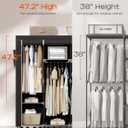CASAMAYA Portable Closet, 66.9 Inch Large Capacity Wardrobe Closet with Cover, Clothes Storage Organizer with Shelves and 4 Hanging Rods, Easy to Assembly, Black PCT204B01, 66.9"L x 17.7"W x 70.9"H
