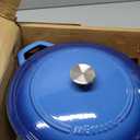 MÜELLERHOME 7.5 QT Enameled Cast Iron Dutch Oven, Heavy-Duty Casserole Dish and Braiser Pan with Lid and Stainless Knob, Safe for All Cooktops, Aqua Blue