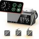 4URPC 6in1 Alarm Clock Wireless Charging Station for Apple Multiple Devices,MagSafe Charging Dock for iPhone 17/16/15/14/13 Series, Apple Watch, AirPods,Wireless Charger with Night Light/Alarm Clock