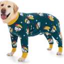 Dog Surgery Recovery Suit Onesies for Large Dogs Spayed Recovery Suit Cone Alternative After Surgery Abdominal Wounds Protector Dog Bodysuit for Medium Large Dogs Pajamas (2XL, Shark)