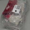 XAMSHOR Red Christmas Tree Skirt 32 Inches Snow Sequin Embroidery with White Trim Border Decor for Xmas Holiday Party Ornaments