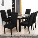 JQinHome Dining Room Chair Covers Set of 8, High Stretch Chair Slipcover Removable Washable Chair Seat Protector Cover for Home Party Hotel Wedding Ceremony (Black)