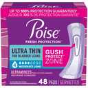 Poise Ultra Thin Incontinence Pads, 4 Drop Moderate Absorbency, Long Length, 48 Count