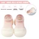 Baby Sock Shoes Boys Girls First Walking Shoes Non Slip Lightweight Toddler Infant Indoor Outdoor (White)