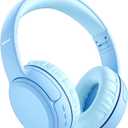 Kids Headphones, Over-Ear Headphones Bluetooth Wireless Kids with Mic, 85/93dB Volume Limited, Stereo Sound, Wired Inline AUX Cord Headphones for Children Boy Girl Teens, Blue (Light Blue)