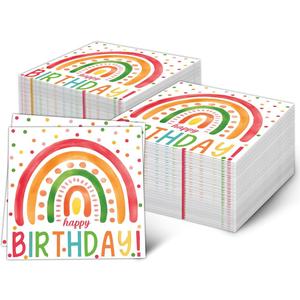 50 Pieces Boho Napkins Disposable Boho Party Napkins 13 x 13 Inches,Paper Cocktail Napkins Birthday Supplies Decorations for Baby Shower Birthday Party, Pack Of 4