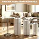 HAISIWLKJ 3PCS Round Pedestal Stands for Parties, Large White Metal Round Plinths Dessert Table Cube Display Pillars for Birthday Wedding Bridal Party Decorations