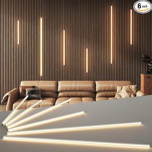 LED Recessed Lighting Kit for Wall Panels 6pcs Slat Wall Lights
Adhesive Wall Strip Lights with White Light Cover, 3000K Touch Switch Lamp for Wood Slat & Wall Accent Acoustic Panels