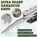 Multper Multitools Pliers Pro, Upgraded Multi Tool With Damascus Knife, Replaceable Wire Cutters and Screwdirver Set, Foldable Multitools with Scissors, Screwdriver, Ideal for Camping,Survival, Repair