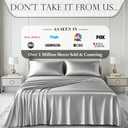 DECOLURE Satin Bed Sheets - 6 Piece Luxury Silky Queen Size Bedding Set - Softer Than Silk, Wrinkle-Free with 15 Deep Pocket Fitted Sheet, Perfect for Hair & Skin, Gifts for Women (Grey)