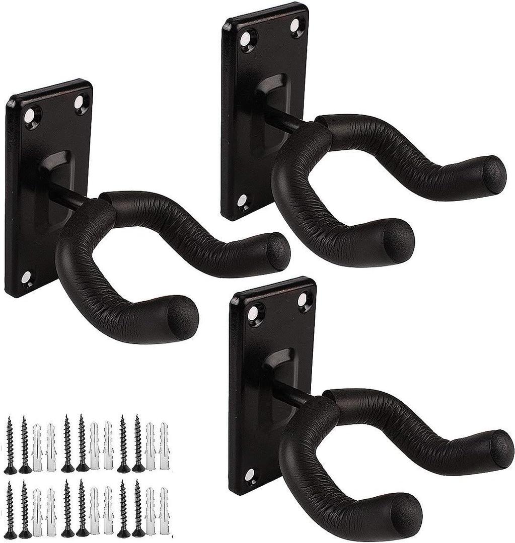 Guitar Wall Mount Guitar Hanger Acoustic Electric Guitar Hanger Bass Ukulele Black Hook Metal Holder Hangers