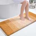 OLANLY Bathroom Runner Rugs Mat 44x24, Extra Soft Absorbent Microfiber Bath Rugs, Rubber Backing, Quick Dry, Washable Long Bath Mats for Bathroom, Tub and Shower, Home Decor Accessories, Golden Yellow