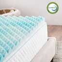 Linenspa 3 Inch Gel Memory Foam Mattress Topper Egg Crate Style, Reversible for two feels Promotes Airflow & Relieves Pressure Points Full