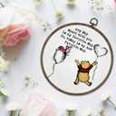 Giosve Bear Nursery Round Wall Art Canvas Framed Poster, Cute Cartoon Bear Pig Love You to the Moon and Back Hanging Wall Sculptures for Kids Nursery Room Bedroom Playroom Decor, 10x10 Inch Set of 2